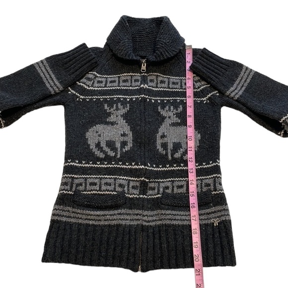 TNA Aritiza Sea To Sky Intarsia Lambswool Reindeer Cardigan - Size Small - Picture 9 of 9